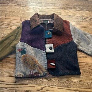 Multicolor Patchwork Women's Blazer